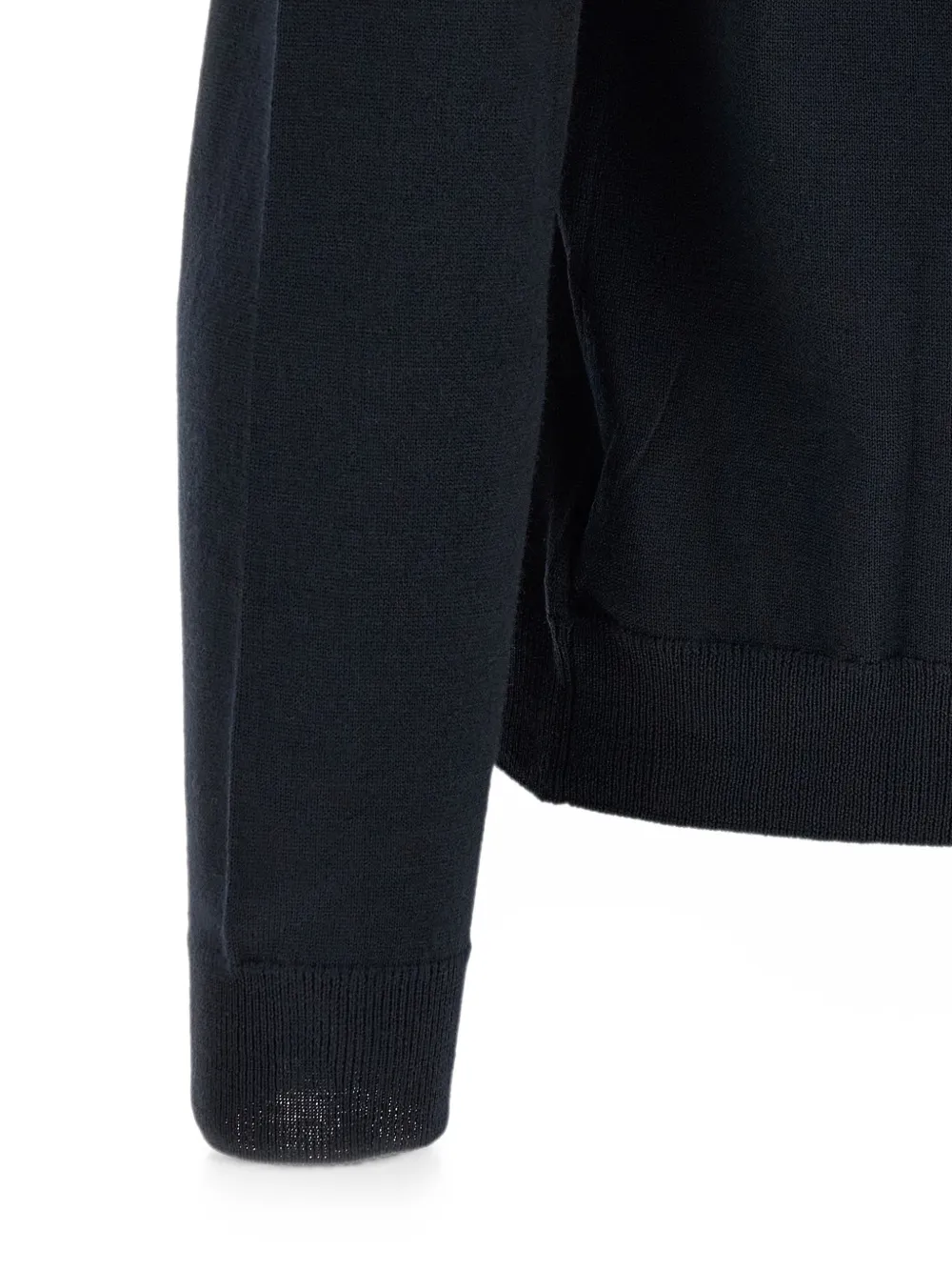 Zanone Giro trui met geribbelde afwerking Blauw
