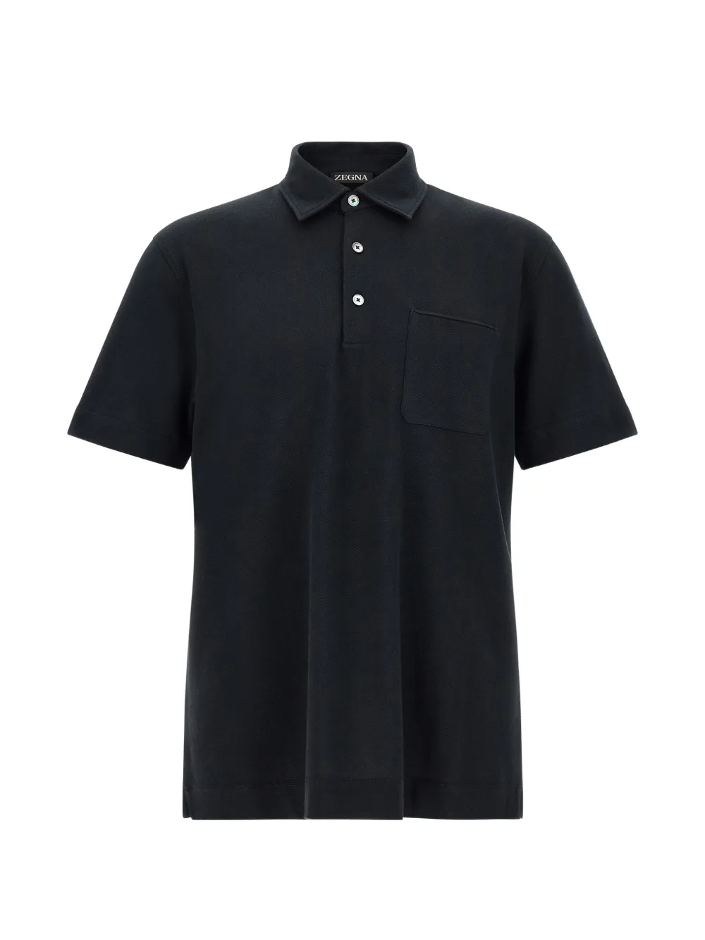 Zegna chest-pocket piqué polo shirt - Blu