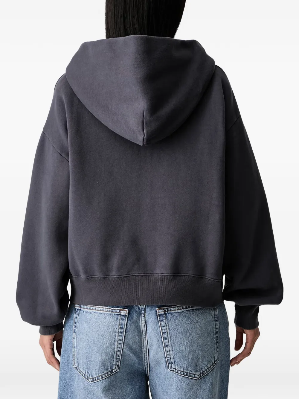 Sporty & Rich Hoodie met logoprint en rits Grijs