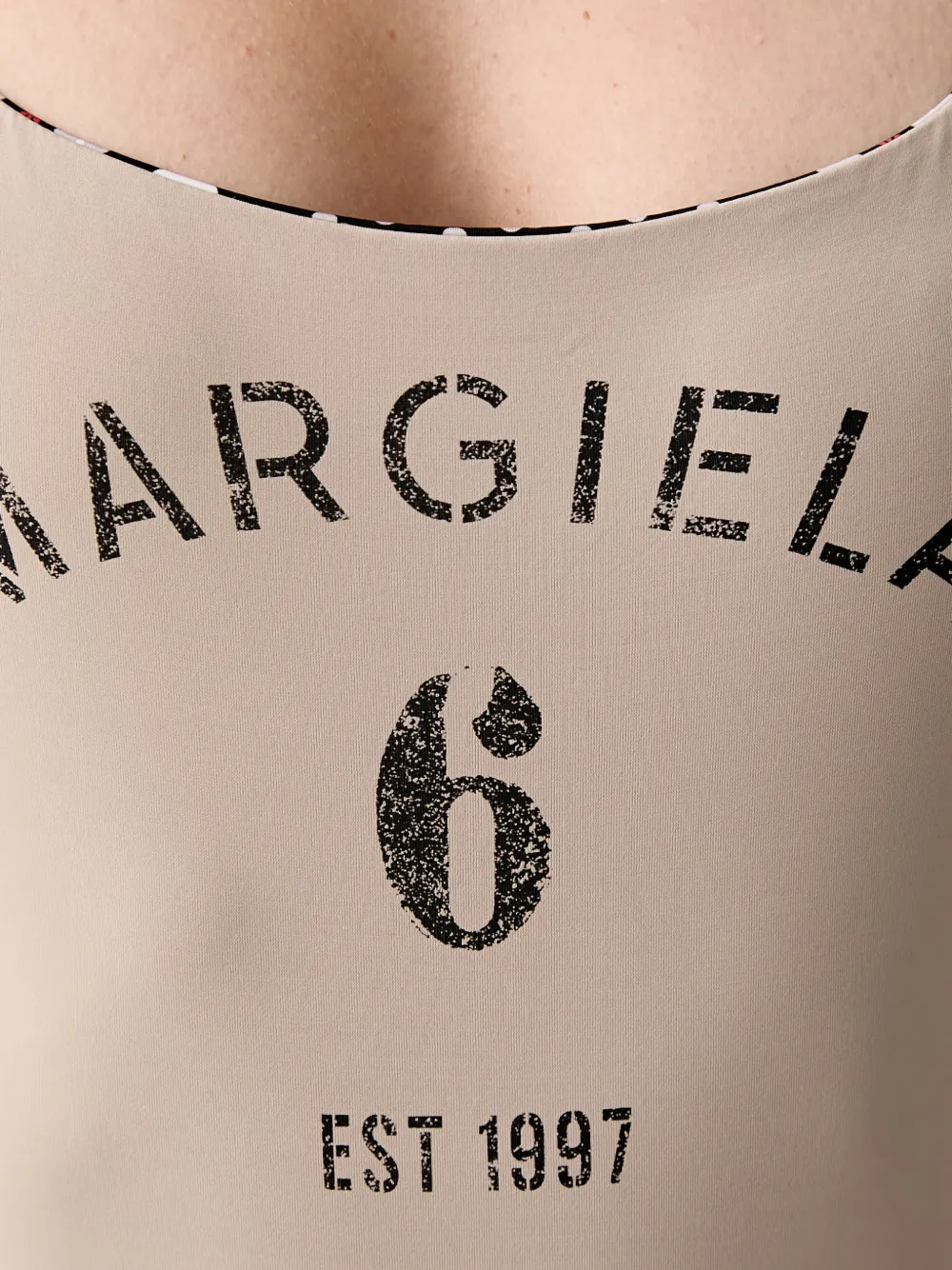 MM6 Maison Margiela Omkeerbaar badpak met bloemen-print Beige