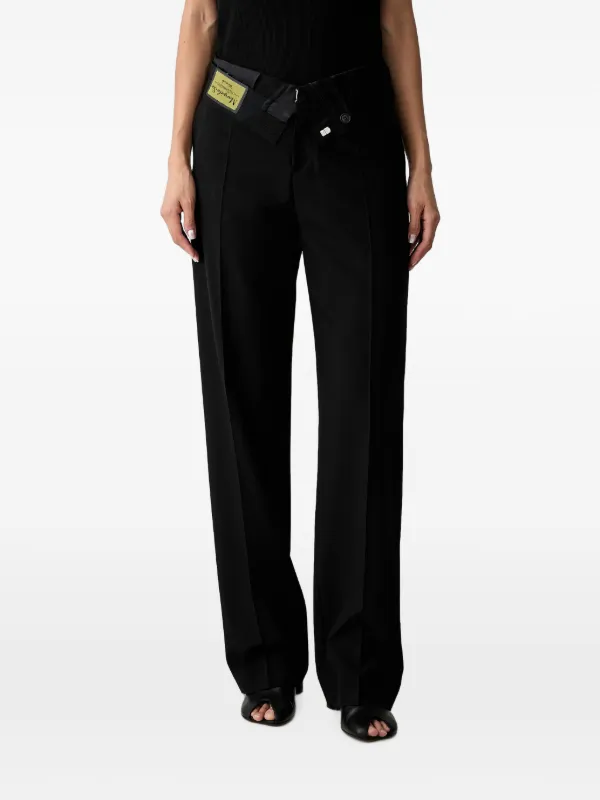 MM6 Maison Margiela Deconstructed-waistband Tailored Trousers in Black