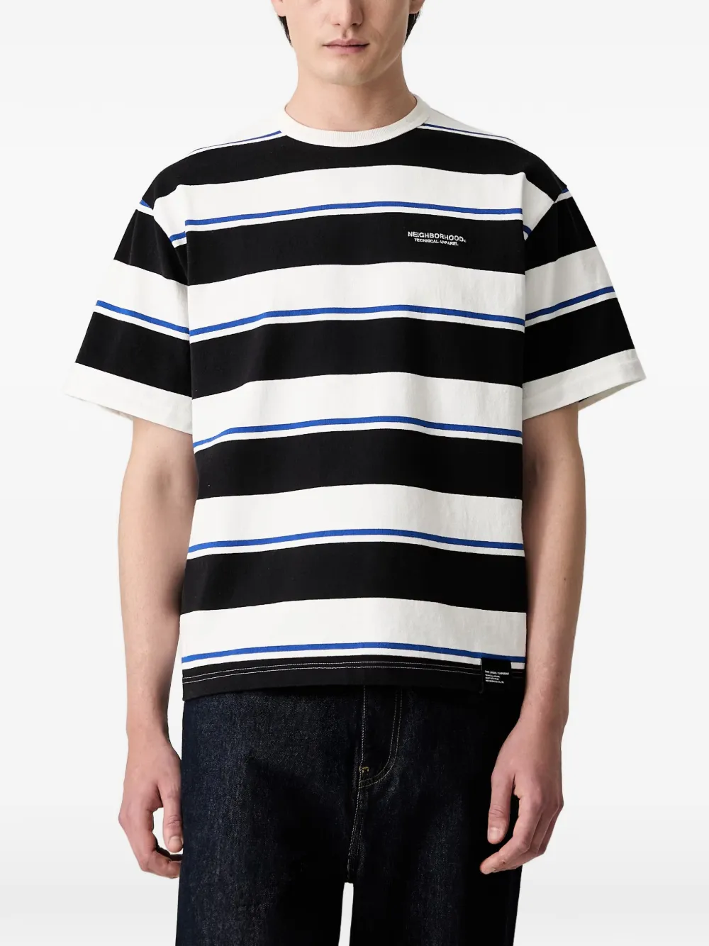 Neighborhood striped logo-print T-shirt