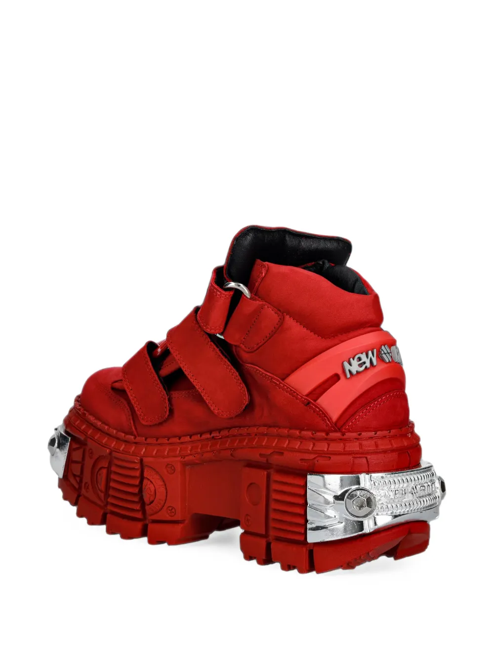 NEW ROCK M-WALL285-C14 touch-strap platform boots Rood