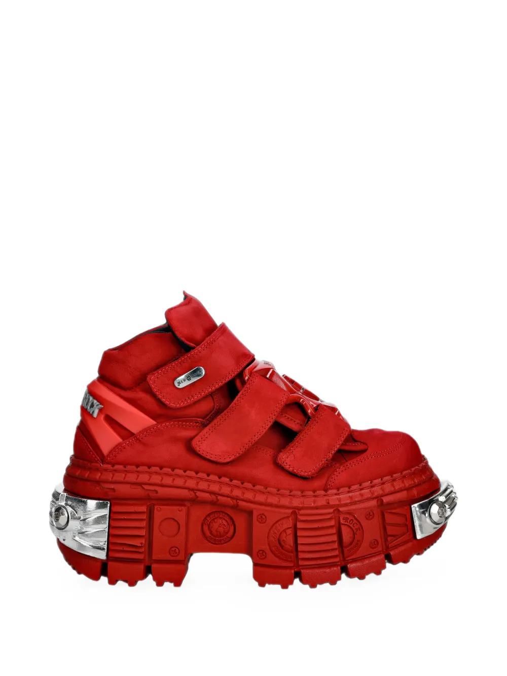 NEW ROCK M-WALL285-C14 touch-strap platform boots Rood