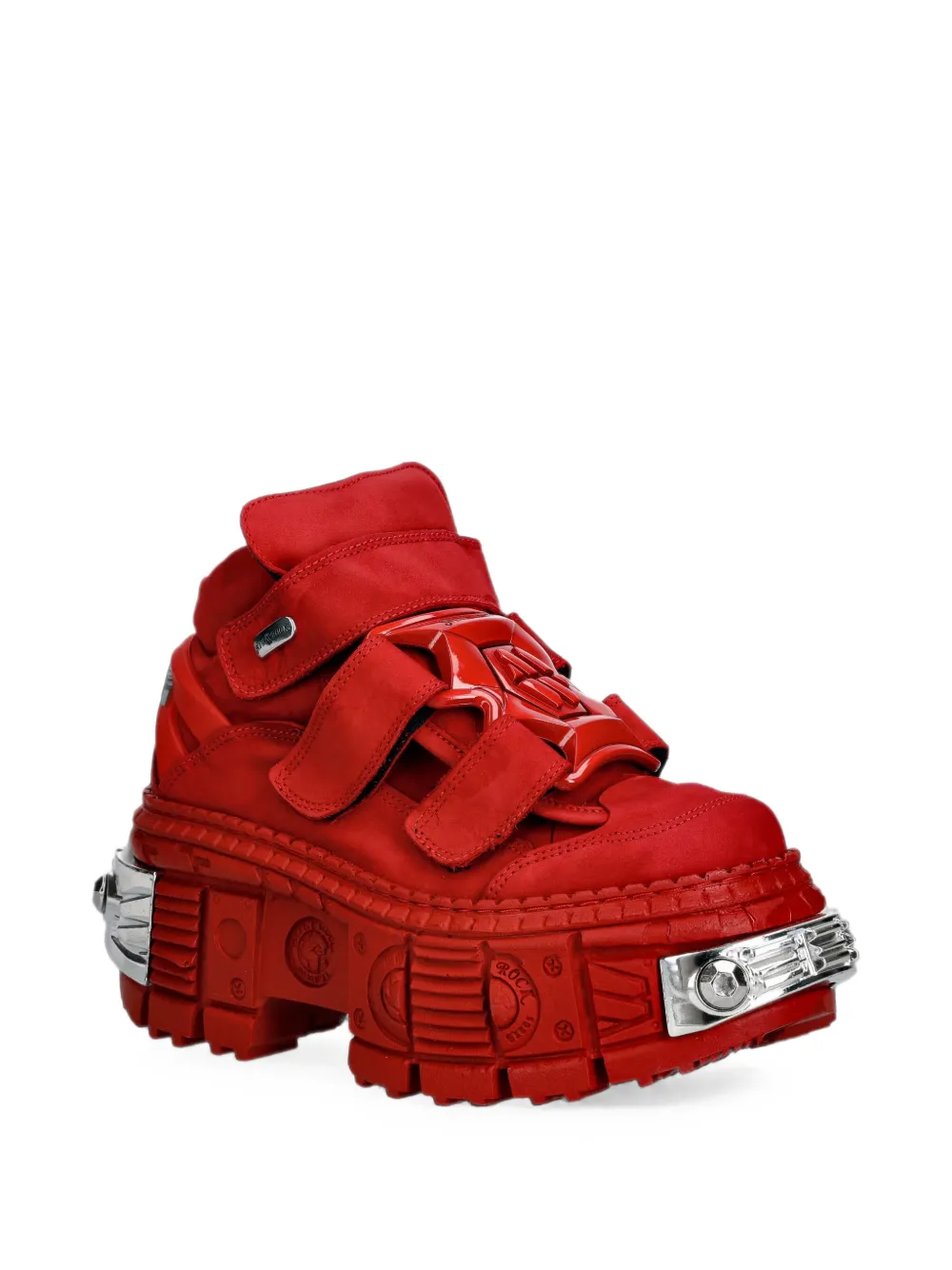 NEW ROCK M-WALL285-C14 touch-strap platform boots Rood