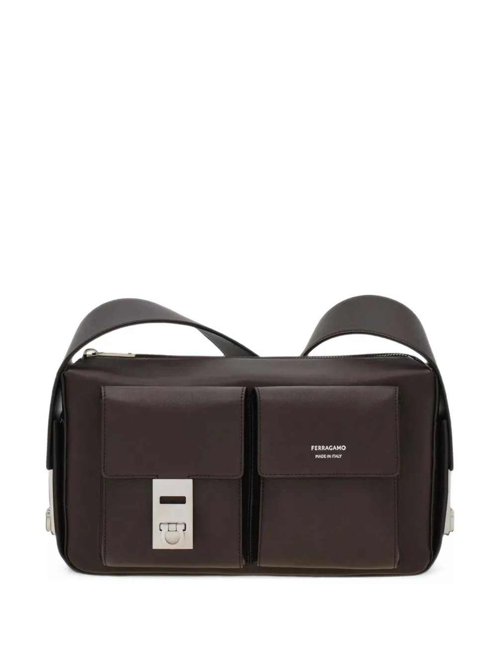 Ferragamo Gancini-clasp messenger bag - Marrone