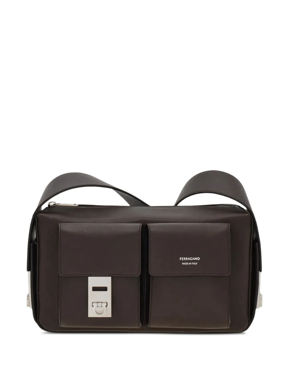 Ferragamo Gancini-clasp messenger bag - Marrone