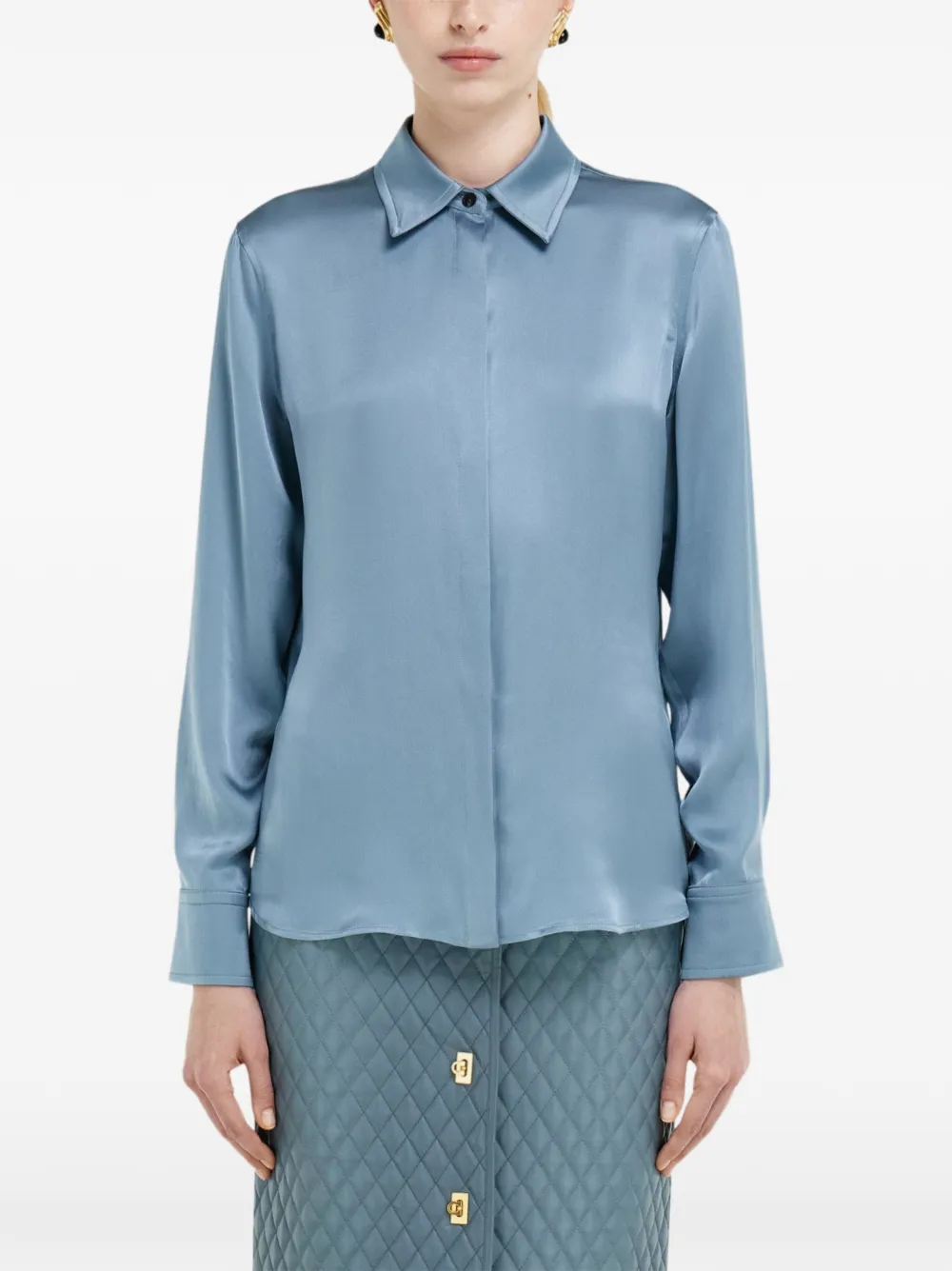 Ferragamo Zijden blouse Blauw