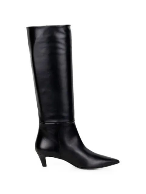 Chantal pointed-toe kitten-heel boots