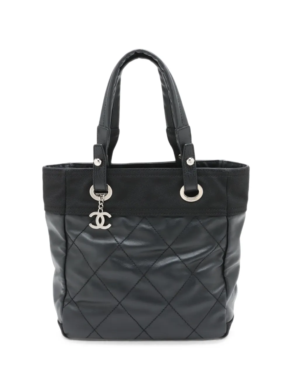 CHANEL Pre-Owned 2006-2008 Small Quilted Coated Canvas Paris Biarritz tote bag - Schwarz