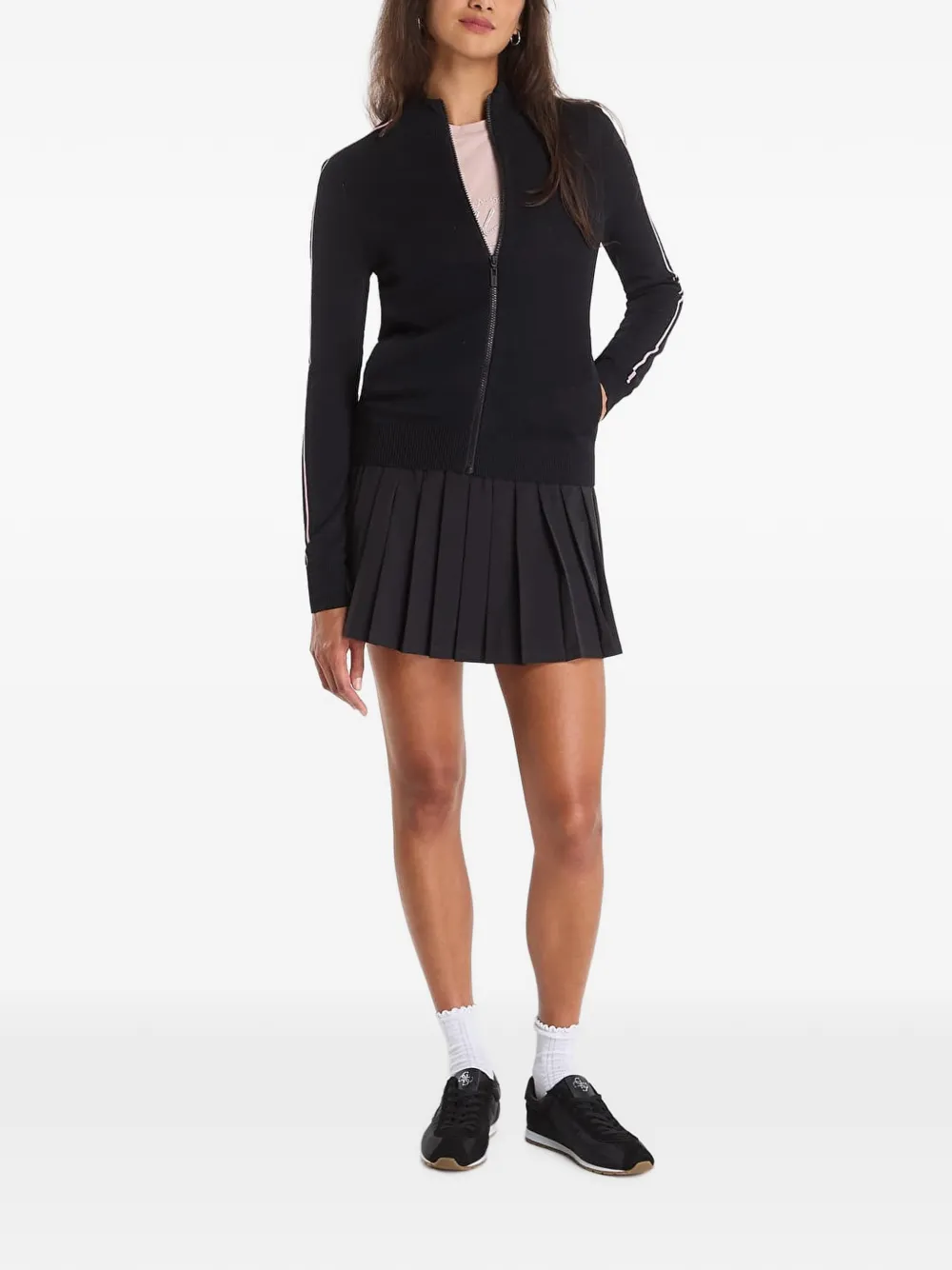 GUESS USA Vest met logoband en rits Zwart