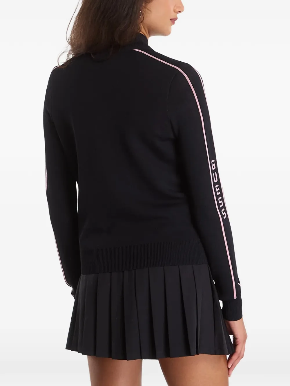 GUESS USA Vest met logoband en rits Zwart