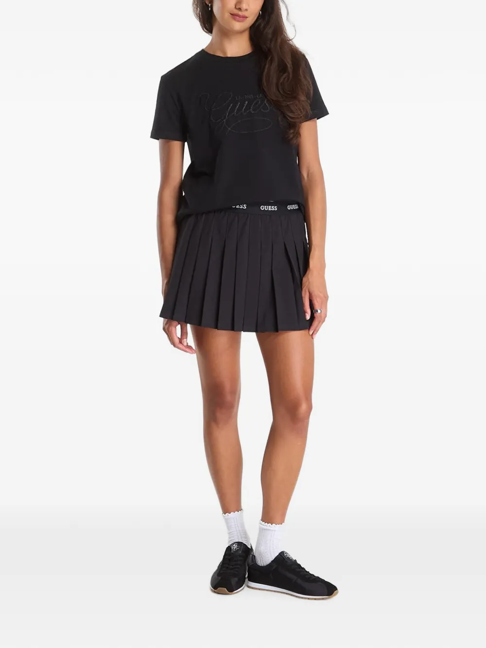 GUESS USA T-shirt met geborduurd logo Zwart