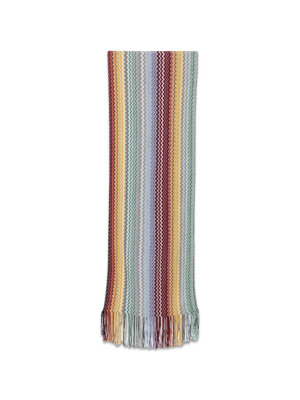 Missoni zig-zag-knit fringed scarf - Grigio