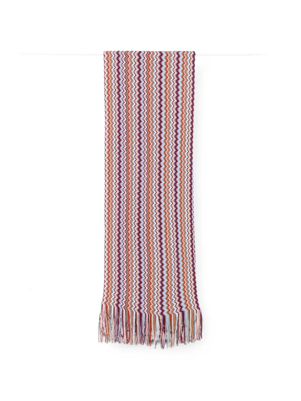 Missoni zig-zag pattern fringed scarf - Nude