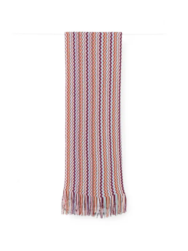 Missoni zig-zag Pattern Fringed Scarf | ニュートラル | FARFETCH JP