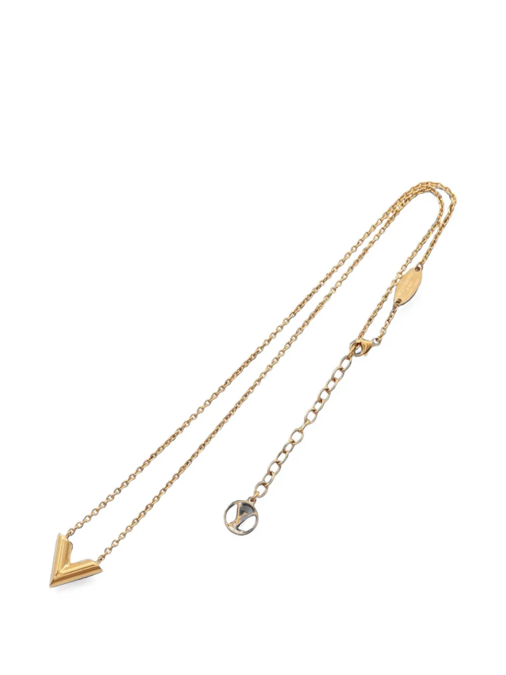 Louis Vuitton Pre-Owned Collana Essential V placcata in oro con pendente 2020