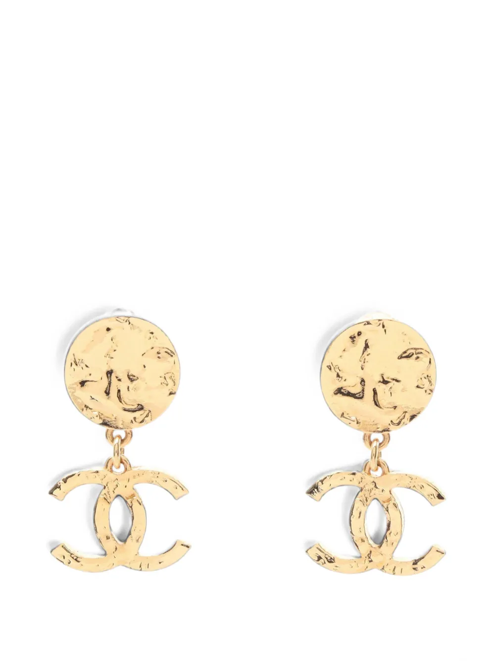 CHANEL Pre-Owned 2024 vergoldete runde CC Ohrclips