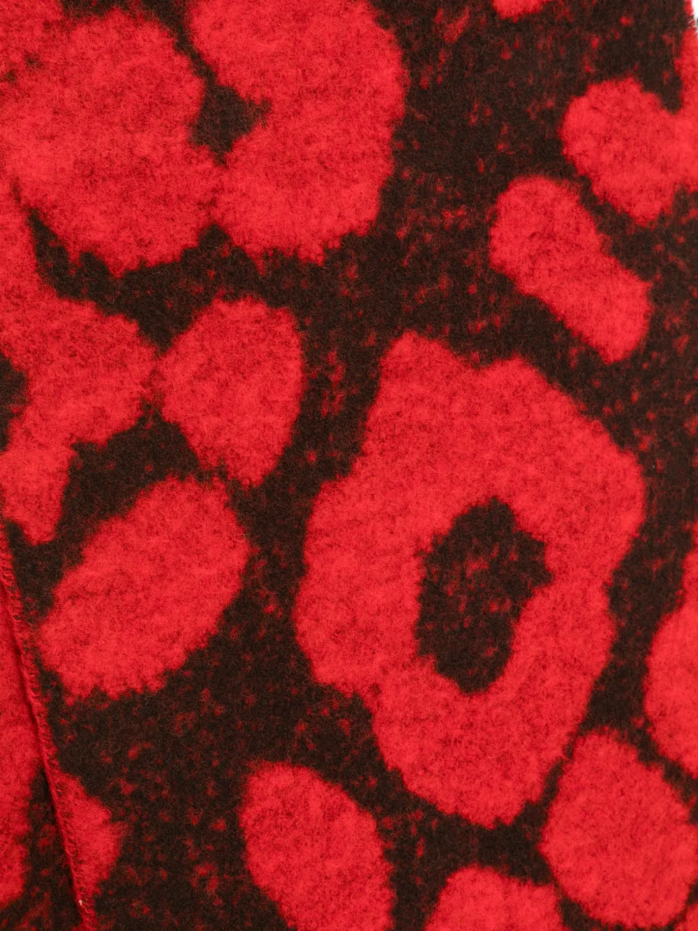 Paul Smith Wollen sjaal met luipaardprint Rood