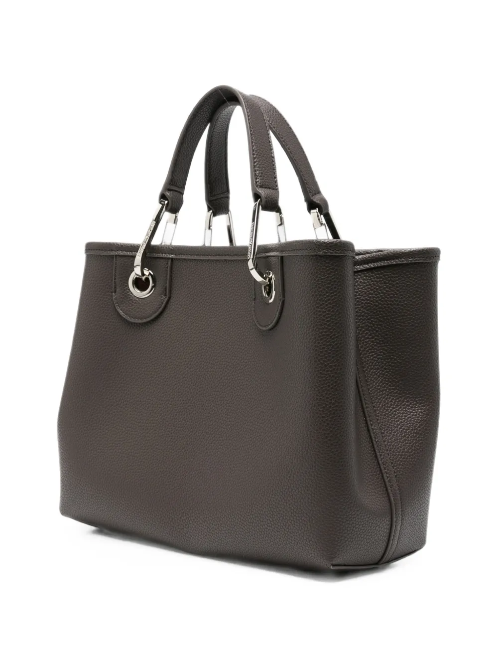 Emporio Armani grained-effect logo-print tote bag Grijs