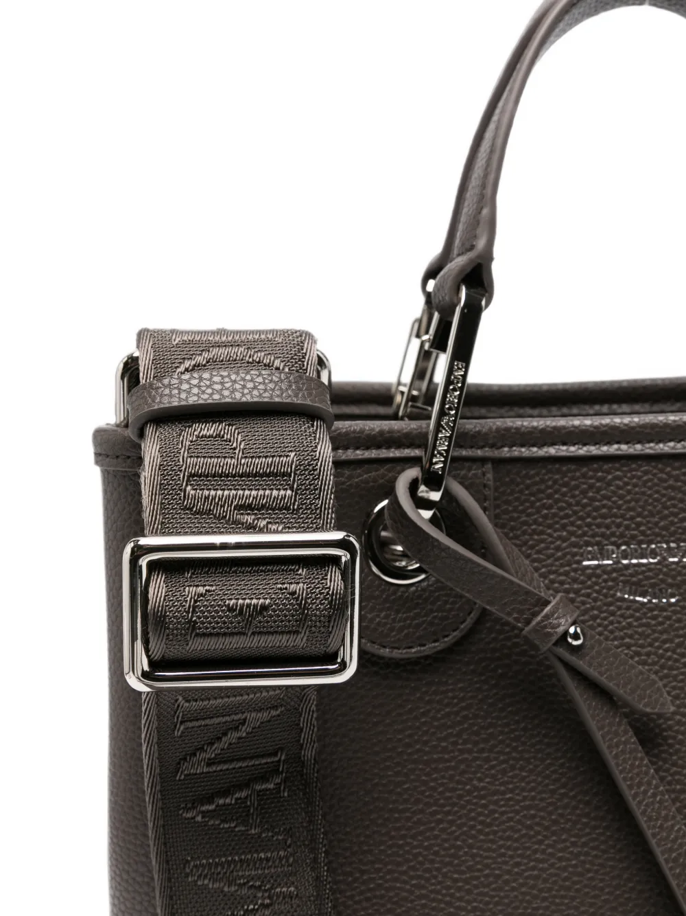 Emporio Armani grained-effect logo-print tote bag Grijs