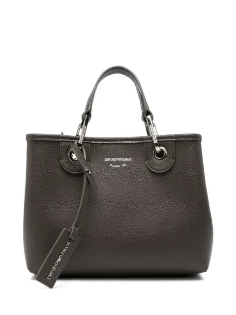 Emporio Armani grained-effect logo-print tote bag