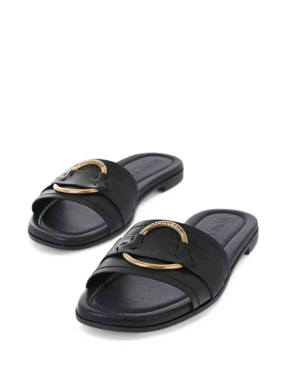 Moncler Bell logo-engraved detail sandals Zwart