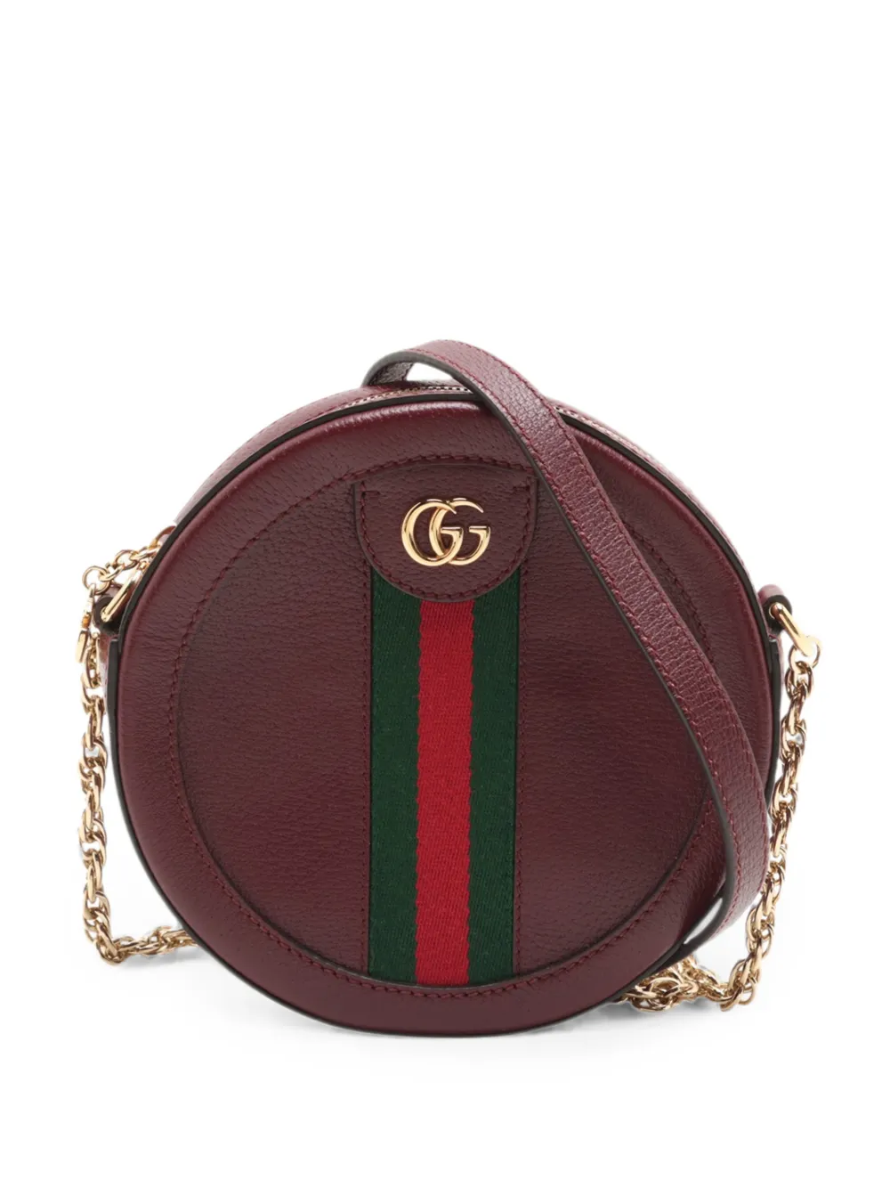 Gucci Pre-Owned 2016-2026 Mini Calfskin Web Ophidia Round crossbody bag - Rosso