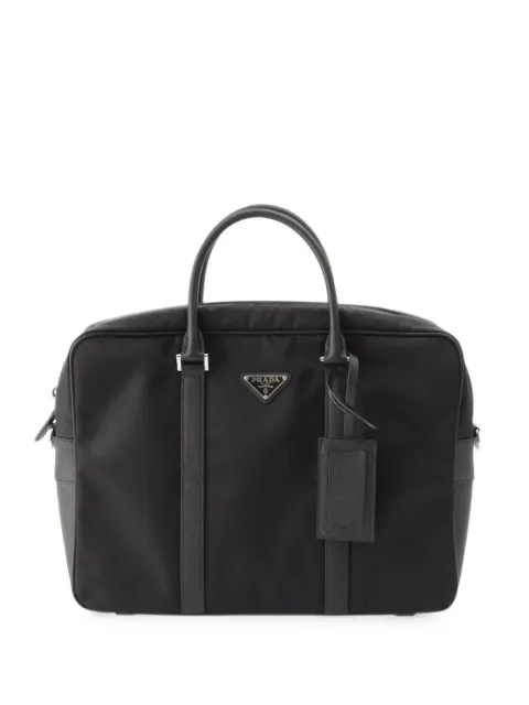Prada Pre-Owned 2013-2026 Saffiano Trimmed Tessuto business bag