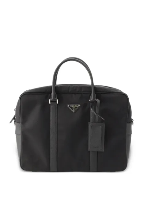 Prada Pre-Owned 2013-2026 Saffiano Trimmed Tessuto business bag