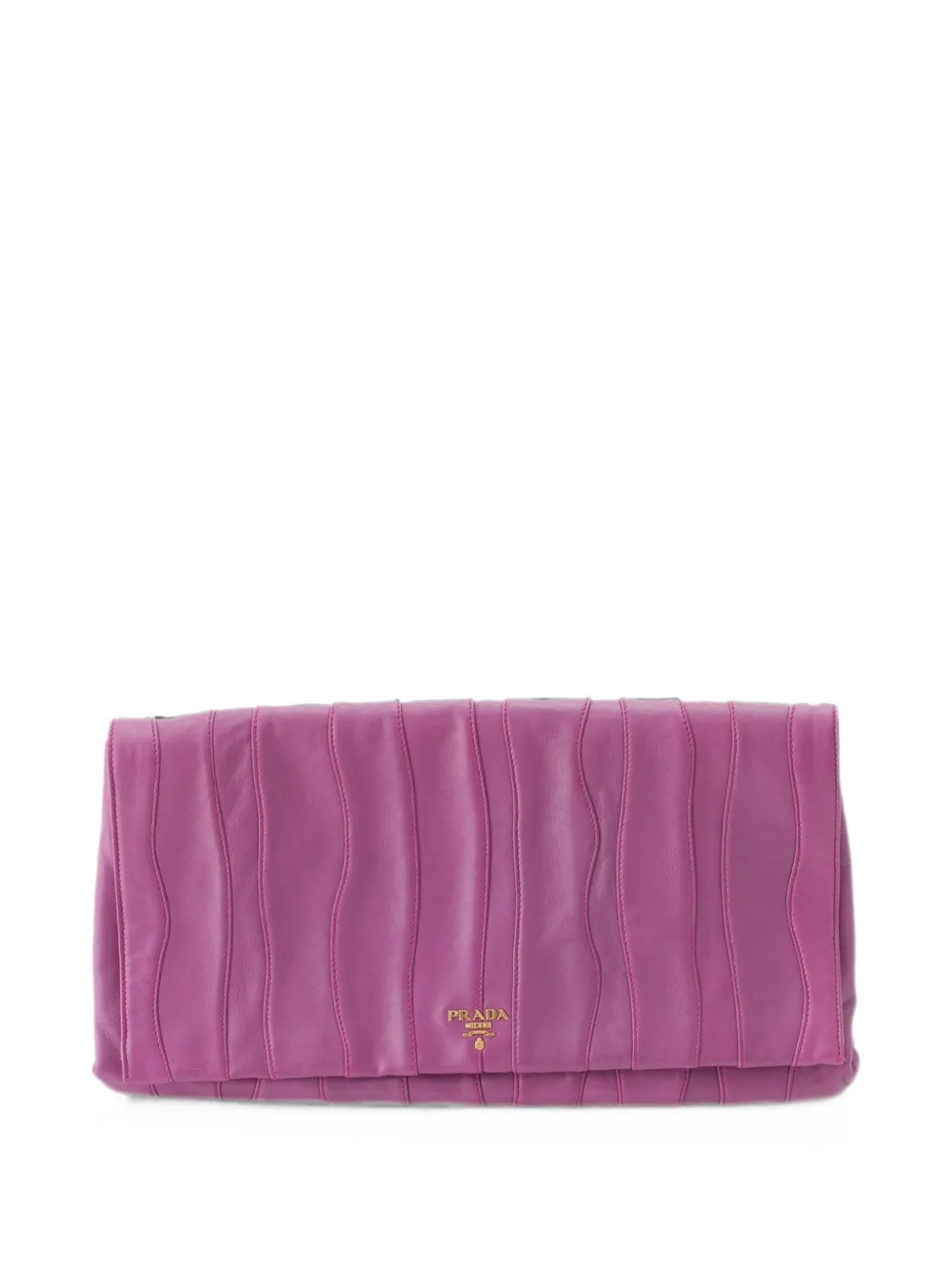 Prada Pre-Owned 2010-2026 Nappa Waves Stripe clutch bag - Viola