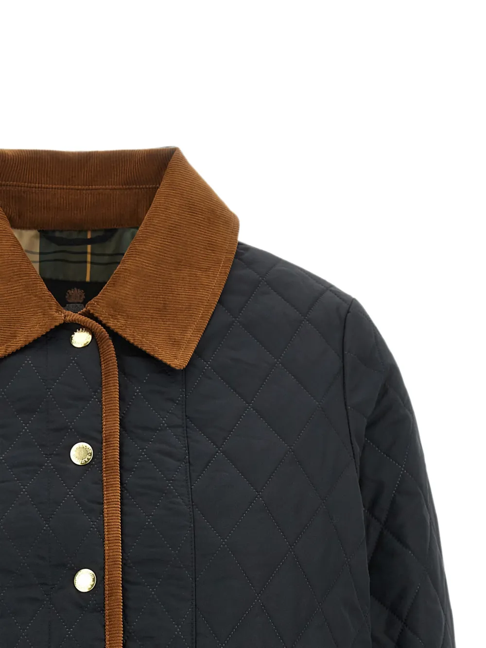 Barbour Ainsdale gewatteerd jack met patchwork Blauw