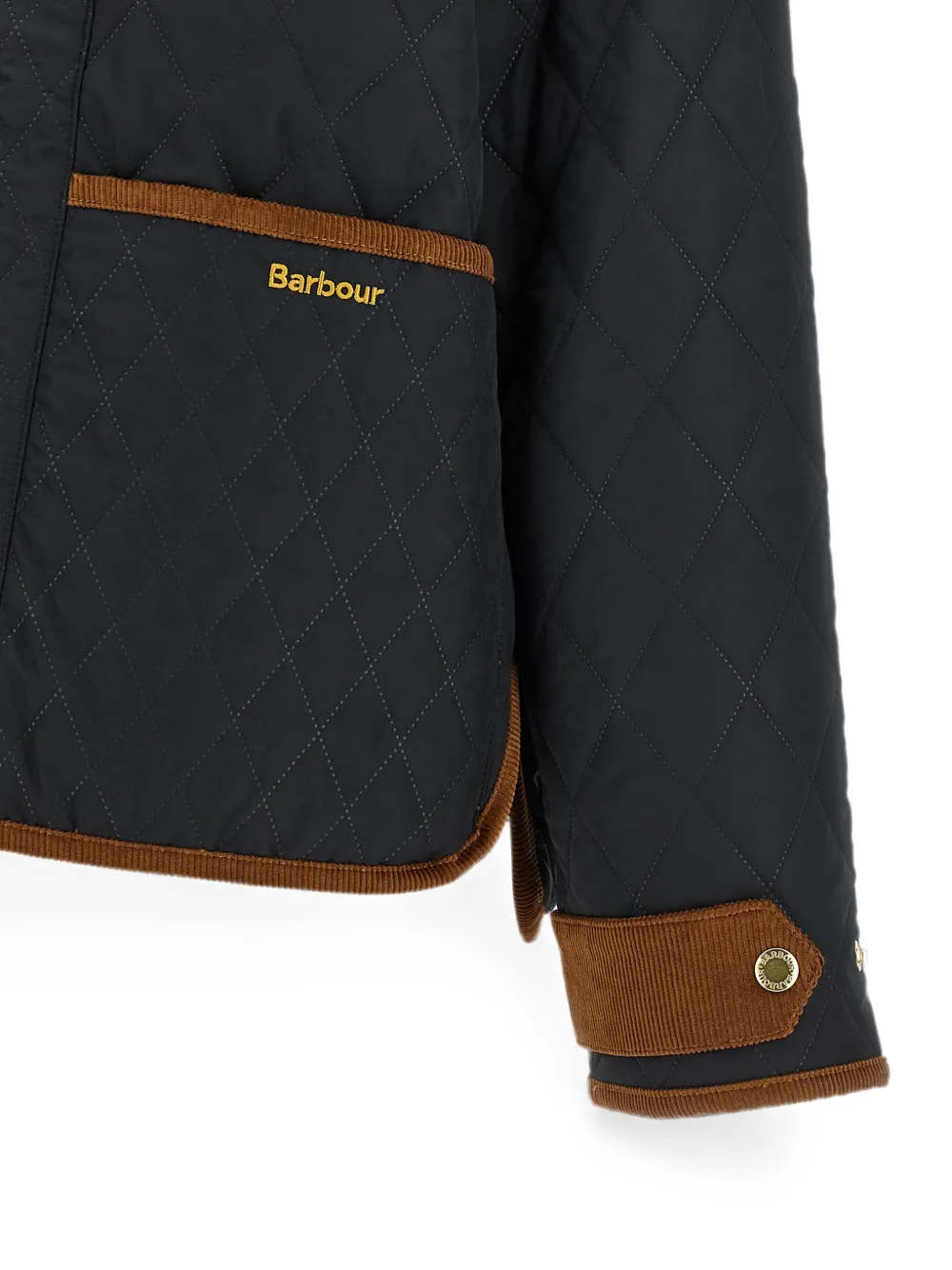 Barbour Ainsdale gewatteerd jack met patchwork Blauw