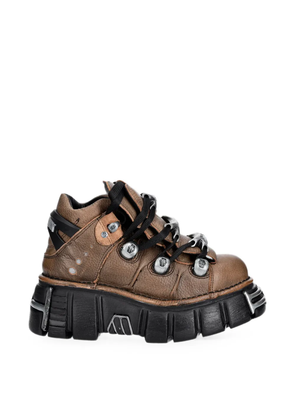 NEW ROCK logo-plaque platform boots Bruin