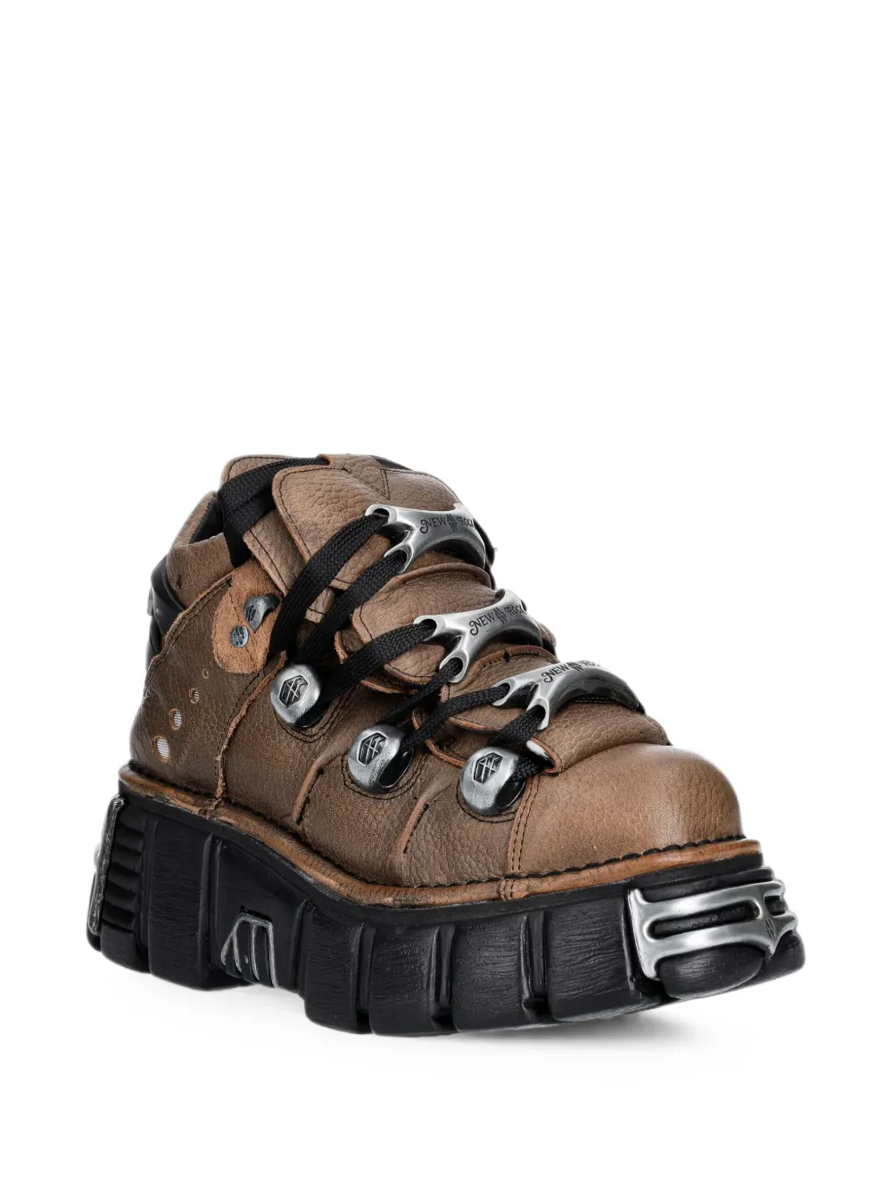 NEW ROCK logo-plaque platform boots Bruin