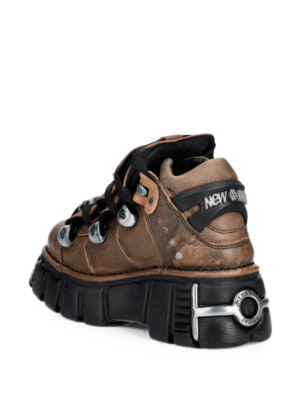 NEW ROCK logo-plaque platform boots Bruin