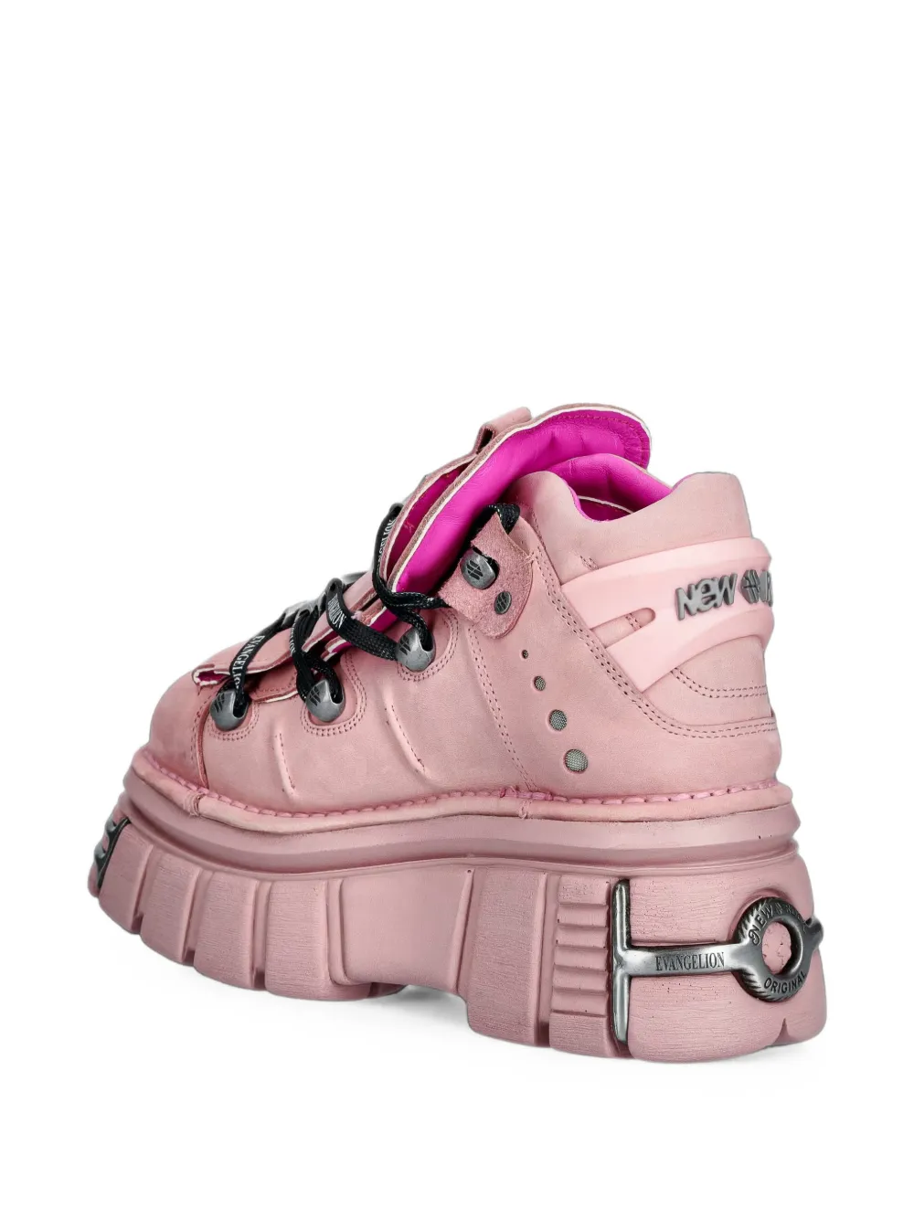 NEW ROCK M-106-CEV164 platform lace-up ankle boots Roze