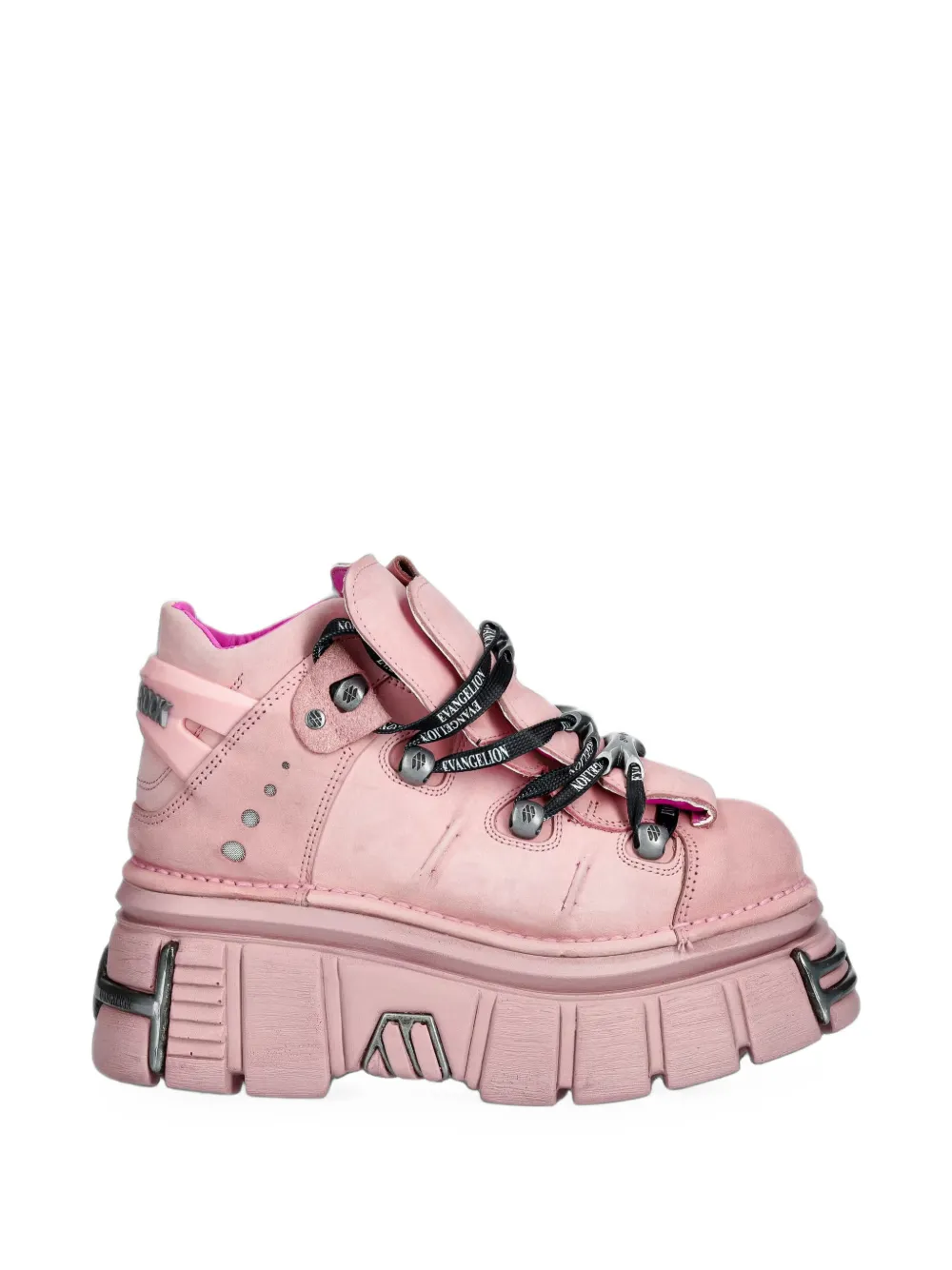 NEW ROCK M-106-CEV164 platform lace-up ankle boots Roze