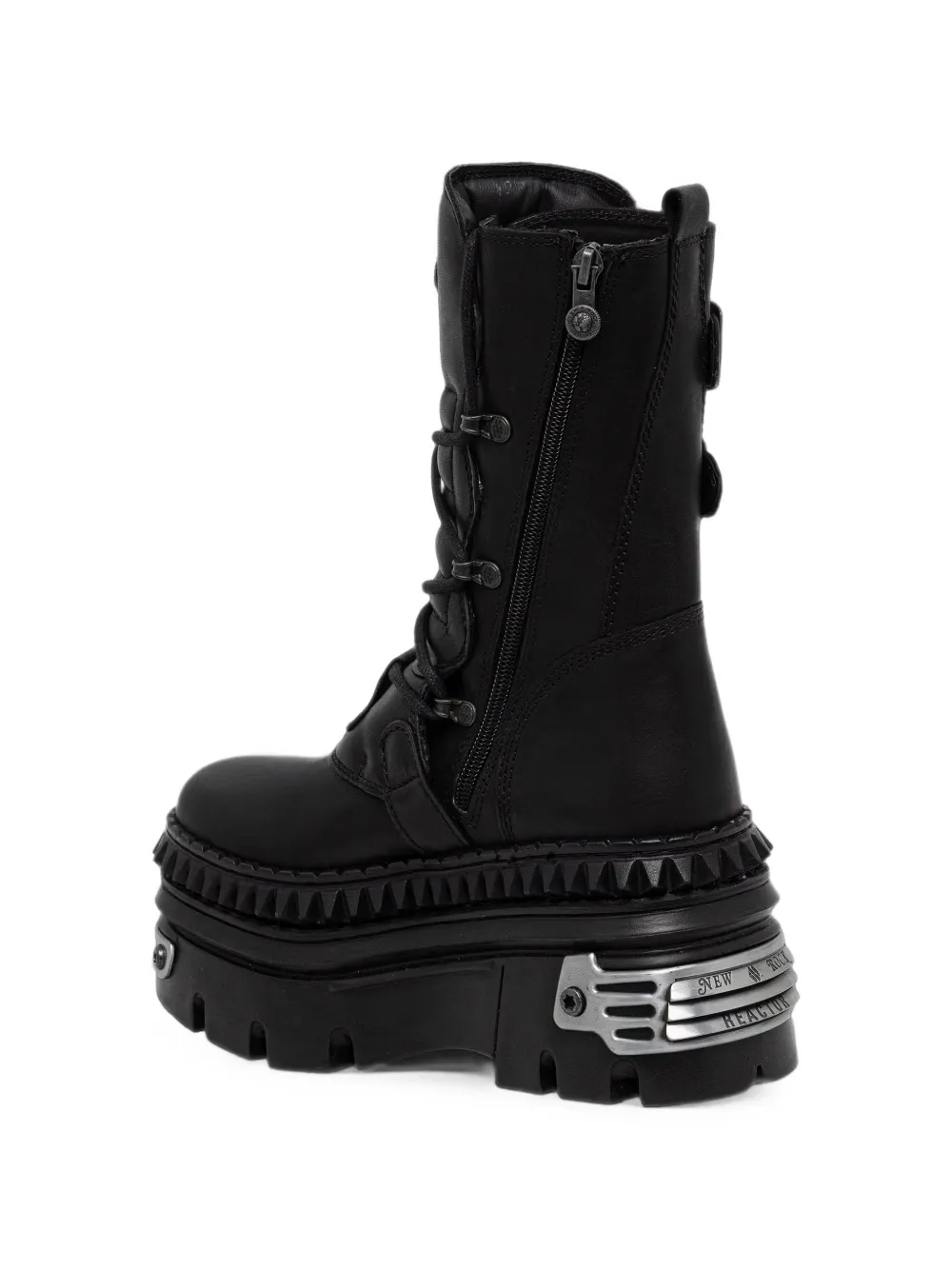 NEW ROCK buckled platform boots Zwart