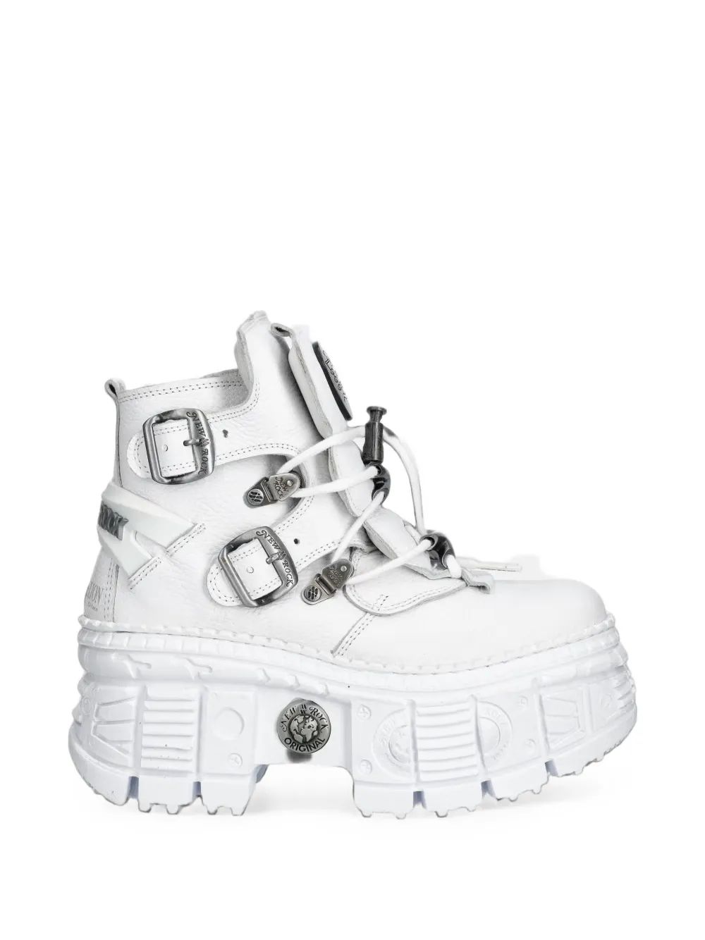 NEW ROCK M-WALL052-CEV161 buckle-fastening platform boots Wit