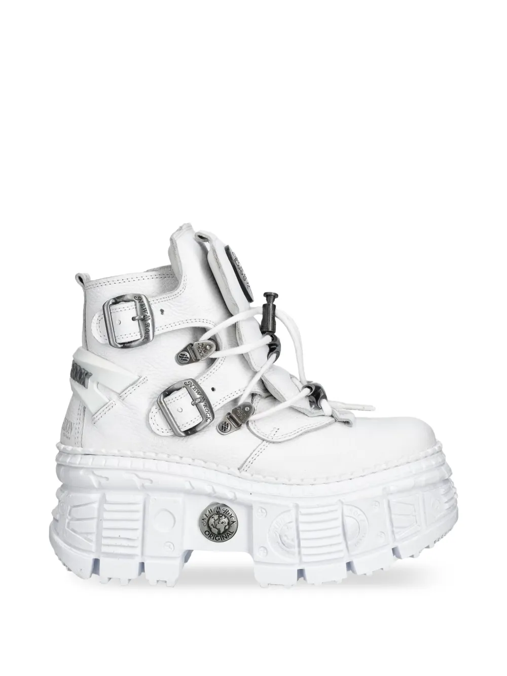 NEW ROCK M-WALL052-CEV161 buckle-fastening platform boots Wit