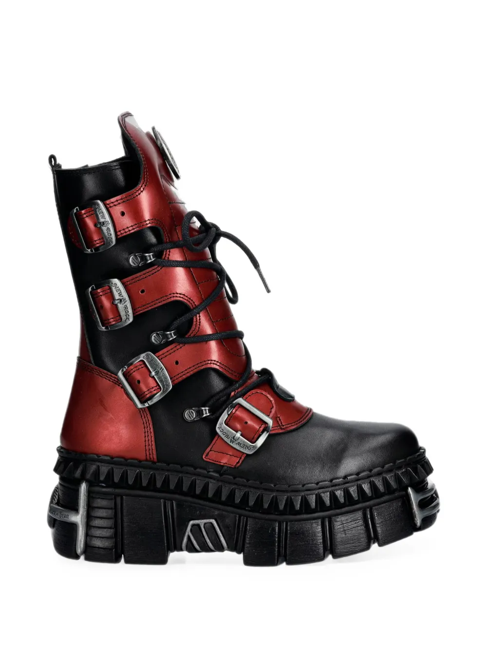 NEW ROCK buckle-fastening platform boots - Schwarz
