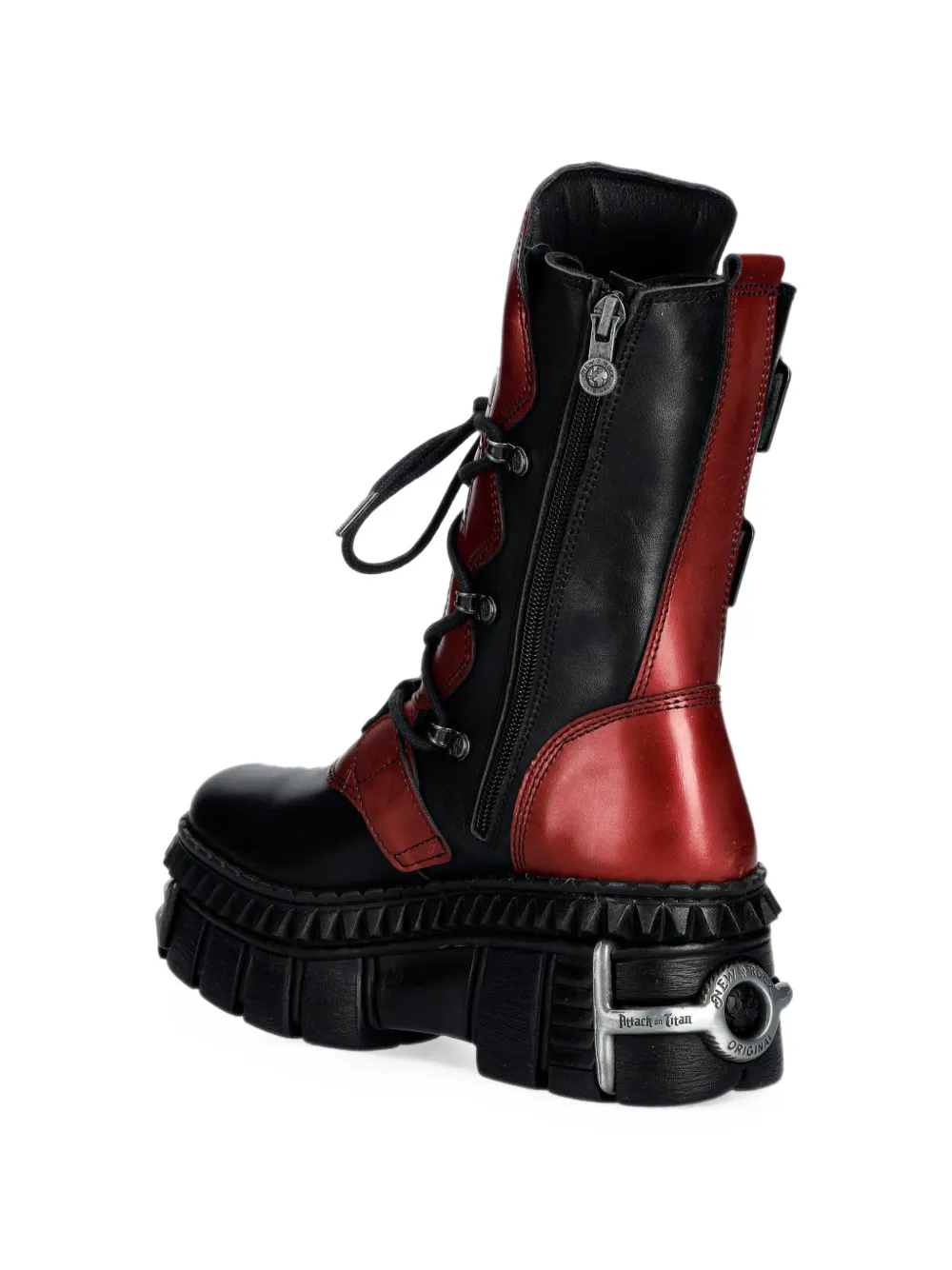 NEW ROCK buckle-fastening platform boots Zwart