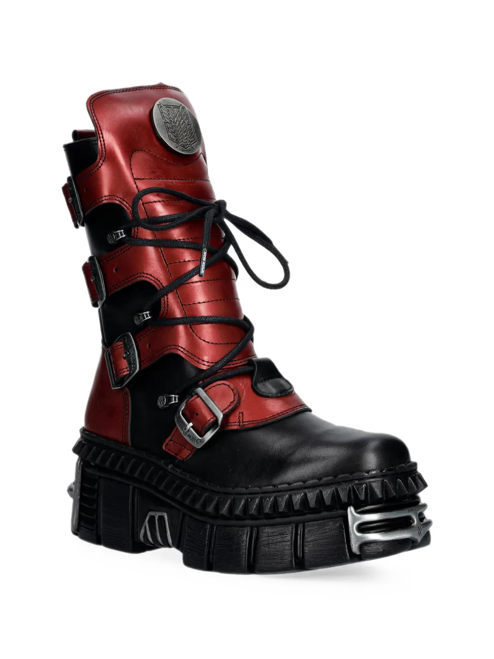 NEW ROCK buckle-fastening platform boots Zwart