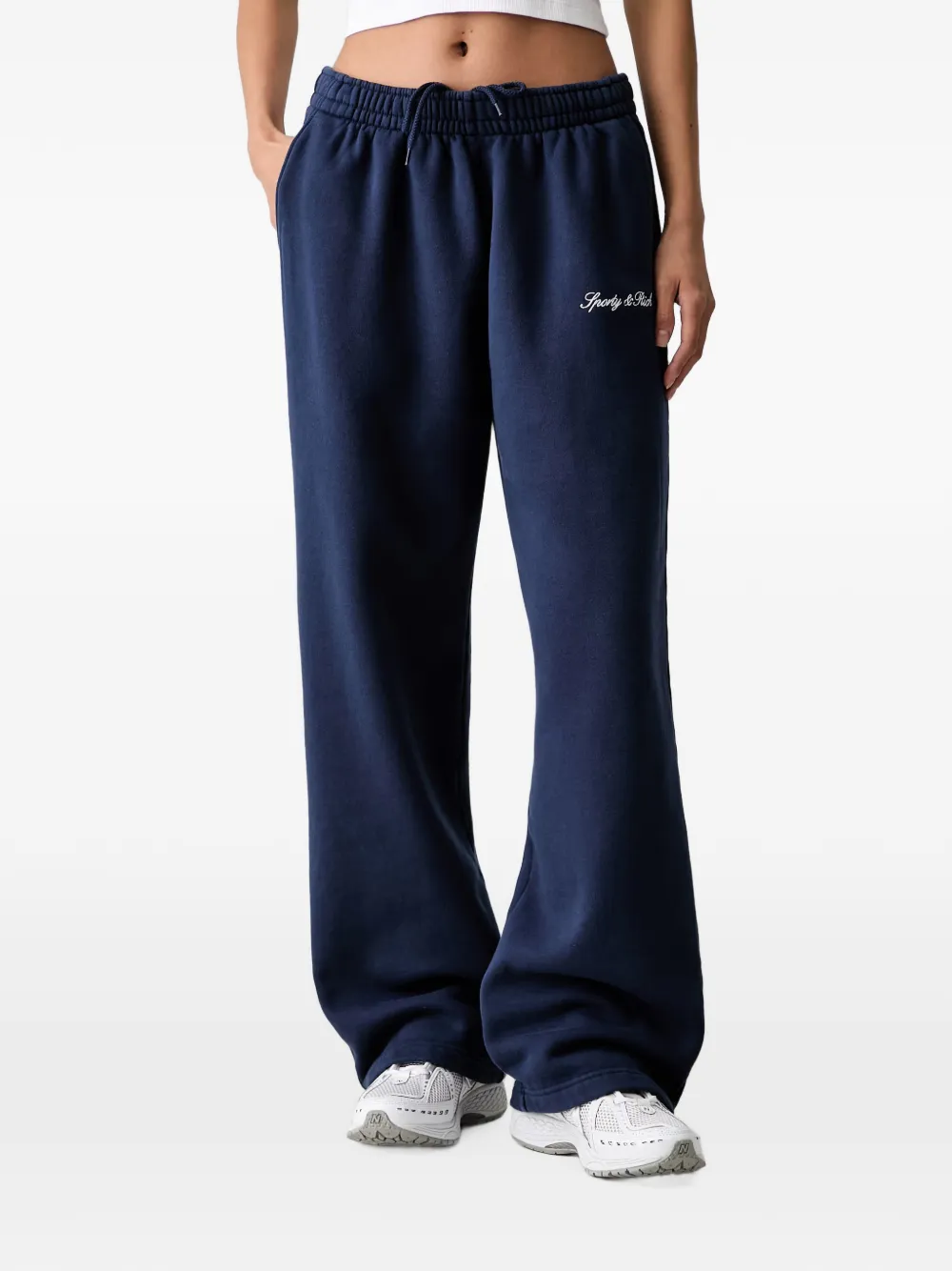 Sporty & Rich logo-embroidered track pants - Blu