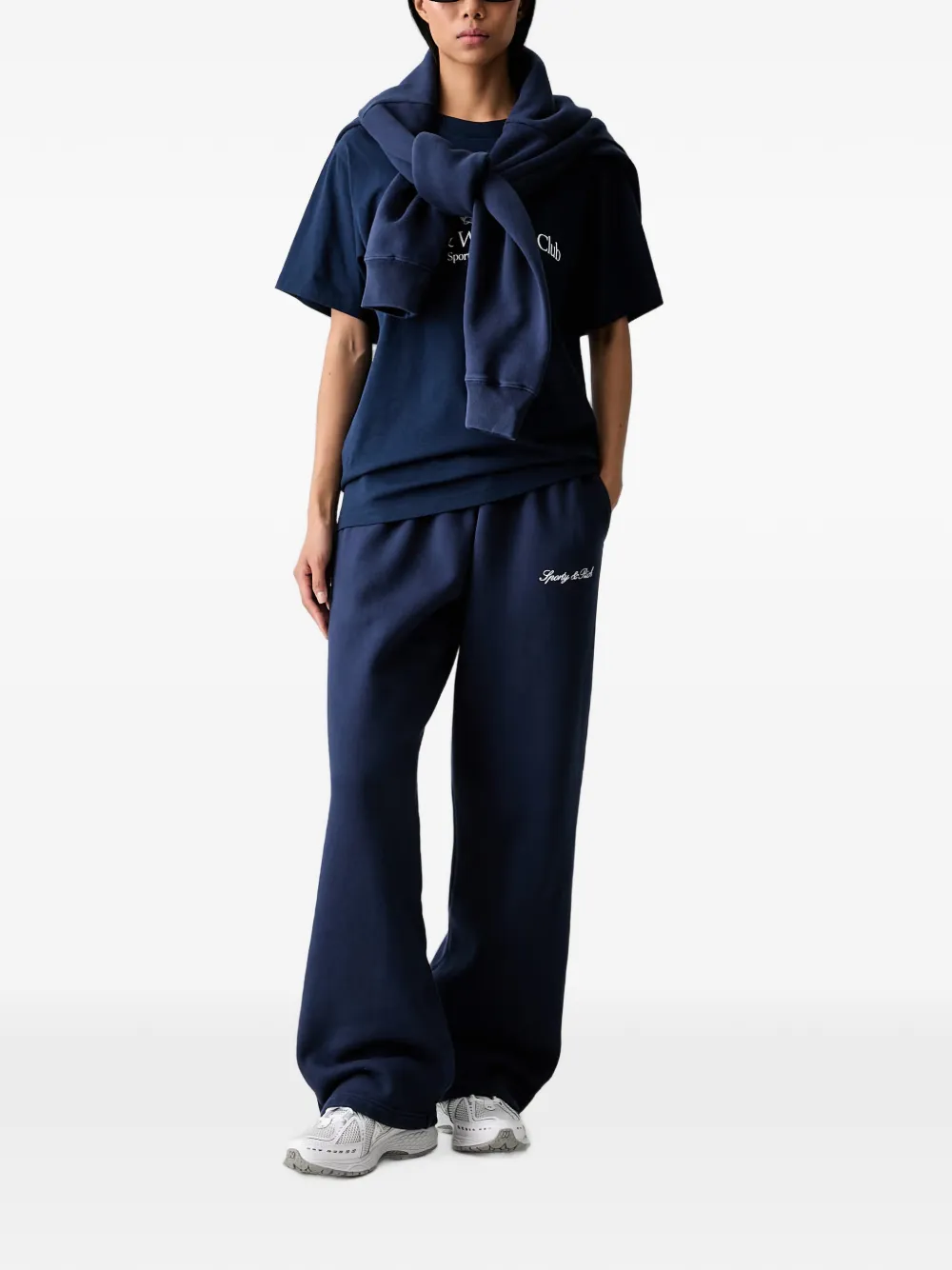 Sporty & Rich logo-embroidered track pants Blauw