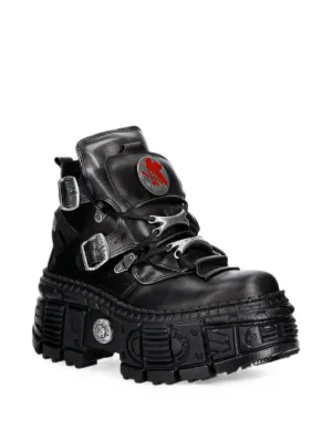 NEW ROCK M-WALL106-S10 Metal Detail Boots | Black | FARFETCH