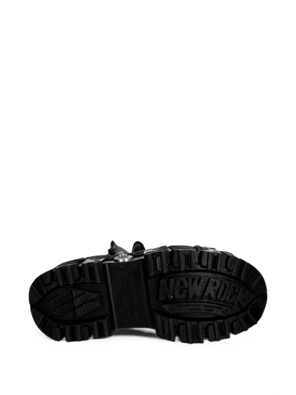 NEW ROCK Wall buckle-strap platform boots Zwart