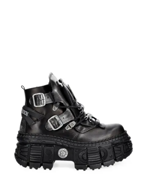 NEW ROCK Wall buckle-strap platform boots