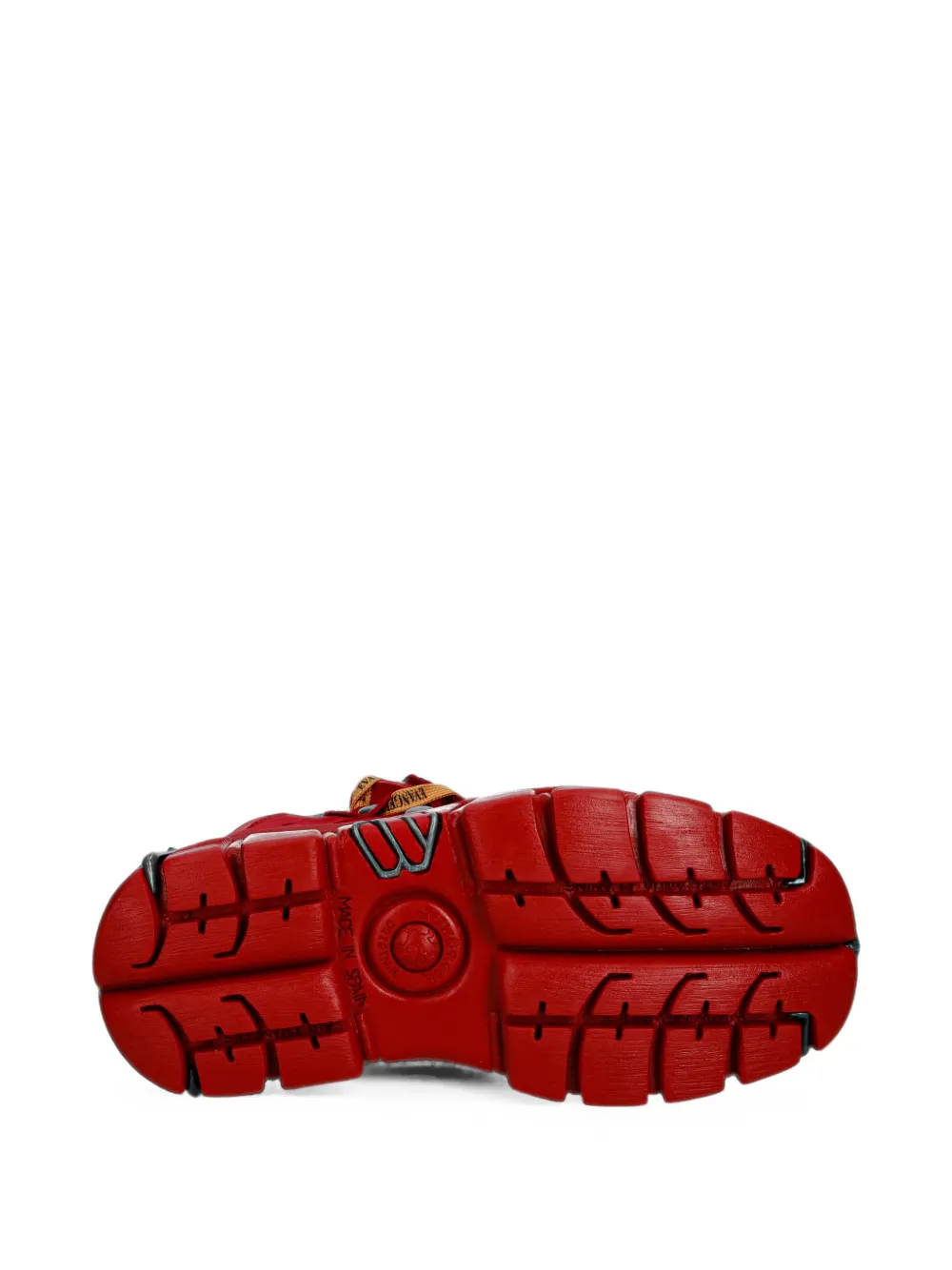 NEW ROCK panelled platform boots Rood